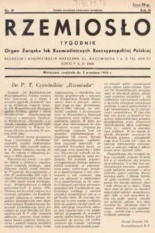 Rzemiosło : organ Związku Izb Rzemieślniczych Rzeczypospolitej Polskiej. 1934, nr 31