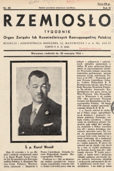 Rzemiosło : organ Związku Izb Rzemieślniczych Rzeczypospolitej Polskiej. 1934, nr 35