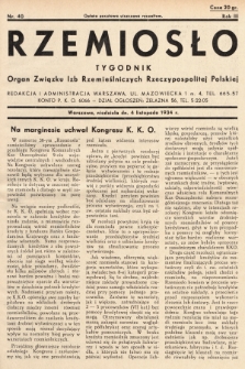 Rzemiosło : organ Związku Izb Rzemieślniczych Rzeczypospolitej Polskiej. 1934, nr 40