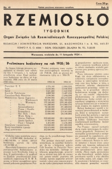 Rzemiosło : organ Związku Izb Rzemieślniczych Rzeczypospolitej Polskiej. 1934, nr 41