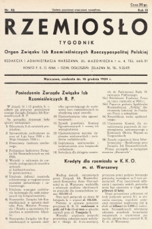 Rzemiosło : organ Związku Izb Rzemieślniczych Rzeczypospolitej Polskiej. 1934, nr 46