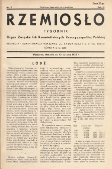 Rzemiosło : organ Związku Izb Rzemieślniczych Rzeczypospolitej Polskiej. 1935, nr 2