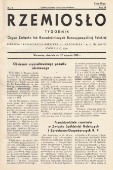 Rzemiosło : organ Związku Izb Rzemieślniczych Rzeczypospolitej Polskiej. 1935, nr 4