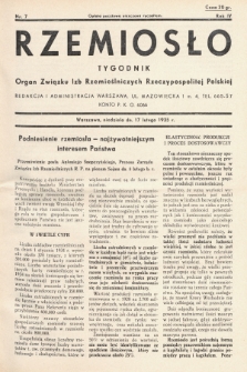Rzemiosło : organ Związku Izb Rzemieślniczych Rzeczypospolitej Polskiej. 1935, nr 7
