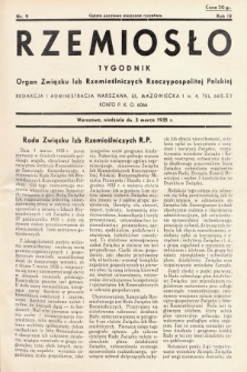 Rzemiosło : organ Związku Izb Rzemieślniczych Rzeczypospolitej Polskiej. 1935, nr 9
