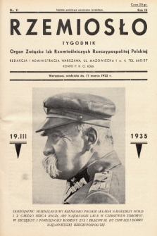 Rzemiosło : organ Związku Izb Rzemieślniczych Rzeczypospolitej Polskiej. 1935, nr 11