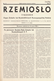 Rzemiosło : organ Związku Izb Rzemieślniczych Rzeczypospolitej Polskiej. 1935, nr 12