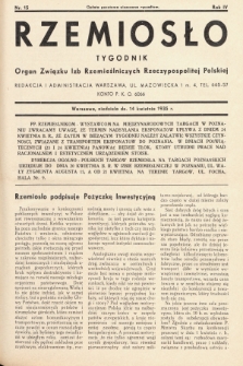 Rzemiosło : organ Związku Izb Rzemieślniczych Rzeczypospolitej Polskiej. 1935, nr 15