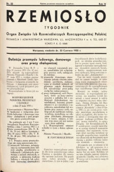 Rzemiosło : organ Związku Izb Rzemieślniczych Rzeczypospolitej Polskiej. 1935, nr 25