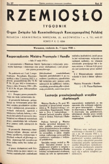 Rzemiosło : organ Związku Izb Rzemieślniczych Rzeczypospolitej Polskiej. 1935, nr 27