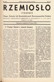 Rzemiosło : organ Związku Izb Rzemieślniczych Rzeczypospolitej Polskiej. 1935, nr 28