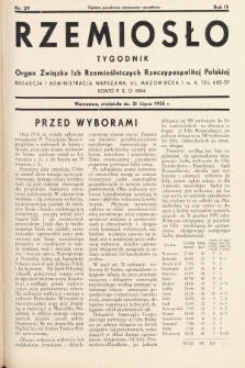 Rzemiosło : organ Związku Izb Rzemieślniczych Rzeczypospolitej Polskiej. 1935, nr 29