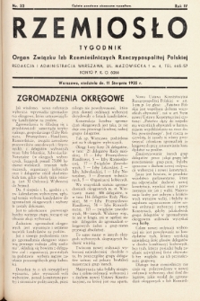 Rzemiosło : organ Związku Izb Rzemieślniczych Rzeczypospolitej Polskiej. 1935, nr 32