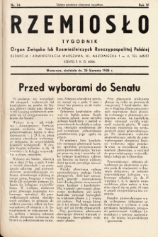 Rzemiosło : organ Związku Izb Rzemieślniczych Rzeczypospolitej Polskiej. 1935, nr 34