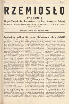 Rzemiosło : organ Związku Izb Rzemieślniczych Rzeczypospolitej Polskiej. 1935, nr 36