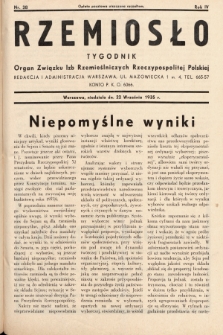 Rzemiosło : organ Związku Izb Rzemieślniczych Rzeczypospolitej Polskiej. 1935, nr 38