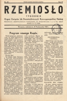 Rzemiosło : organ Związku Izb Rzemieślniczych Rzeczypospolitej Polskiej. 1935, nr 43