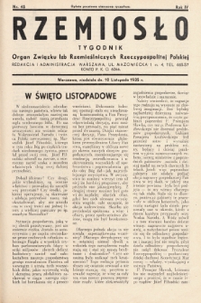 Rzemiosło : organ Związku Izb Rzemieślniczych Rzeczypospolitej Polskiej. 1935, nr 45