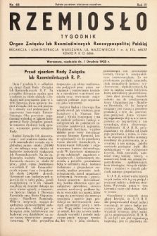Rzemiosło : organ Związku Izb Rzemieślniczych Rzeczypospolitej Polskiej. 1935, nr 48