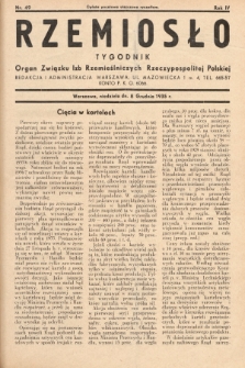 Rzemiosło : organ Związku Izb Rzemieślniczych Rzeczypospolitej Polskiej. 1935, nr 49