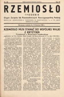 Rzemiosło : organ Związku Izb Rzemieślniczych Rzeczypospolitej Polskiej. 1935, nr 50