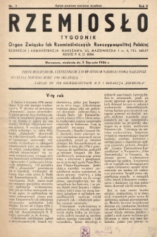 Rzemiosło : organ Związku Izb Rzemieślniczych Rzeczypospolitej Polskiej. 1936, nr 1