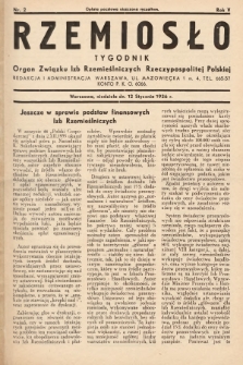 Rzemiosło : organ Związku Izb Rzemieślniczych Rzeczypospolitej Polskiej. 1936, nr 2