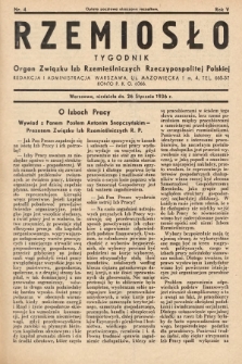 Rzemiosło : organ Związku Izb Rzemieślniczych Rzeczypospolitej Polskiej. 1936, nr 4