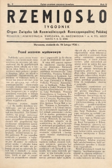 Rzemiosło : organ Związku Izb Rzemieślniczych Rzeczypospolitej Polskiej. 1936, nr 7