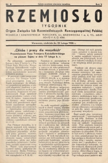 Rzemiosło : organ Związku Izb Rzemieślniczych Rzeczypospolitej Polskiej. 1936, nr 8