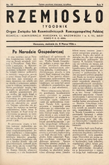 Rzemiosło : organ Związku Izb Rzemieślniczych Rzeczypospolitej Polskiej. 1936, nr 10