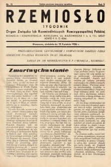 Rzemiosło : organ Związku Izb Rzemieślniczych Rzeczypospolitej Polskiej. 1936, nr 15