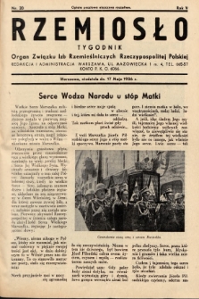 Rzemiosło : organ Związku Izb Rzemieślniczych Rzeczypospolitej Polskiej. 1936, nr 20