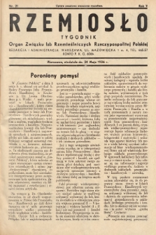 Rzemiosło : organ Związku Izb Rzemieślniczych Rzeczypospolitej Polskiej. 1936, nr 21