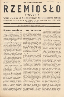 Rzemiosło : organ Związku Izb Rzemieślniczych Rzeczypospolitej Polskiej. 1936, nr 25