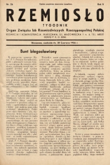 Rzemiosło : organ Związku Izb Rzemieślniczych Rzeczypospolitej Polskiej. 1936, nr 26