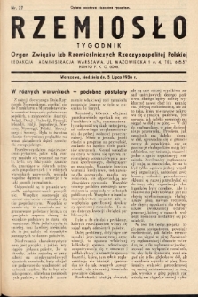 Rzemiosło : organ Związku Izb Rzemieślniczych Rzeczypospolitej Polskiej. 1936, nr 27