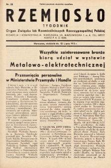 Rzemiosło : organ Związku Izb Rzemieślniczych Rzeczypospolitej Polskiej. 1936, nr 28