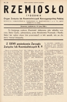 Rzemiosło : organ Związku Izb Rzemieślniczych Rzeczypospolitej Polskiej. 1936, nr 29