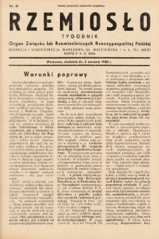 Rzemiosło : organ Związku Izb Rzemieślniczych Rzeczypospolitej Polskiej. 1936, nr 31