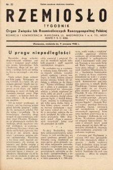 Rzemiosło : organ Związku Izb Rzemieślniczych Rzeczypospolitej Polskiej. 1936, nr 32