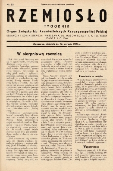 Rzemiosło : organ Związku Izb Rzemieślniczych Rzeczypospolitej Polskiej. 1936, nr 33