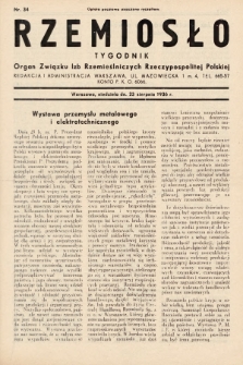 Rzemiosło : organ Związku Izb Rzemieślniczych Rzeczypospolitej Polskiej. 1936, nr 34