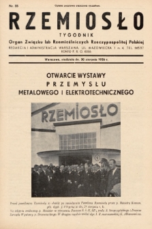 Rzemiosło : organ Związku Izb Rzemieślniczych Rzeczypospolitej Polskiej. 1936, nr 35