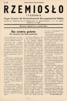 Rzemiosło : organ Związku Izb Rzemieślniczych Rzeczypospolitej Polskiej. 1936, nr 36
