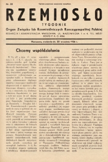 Rzemiosło : organ Związku Izb Rzemieślniczych Rzeczypospolitej Polskiej. 1936, nr 38