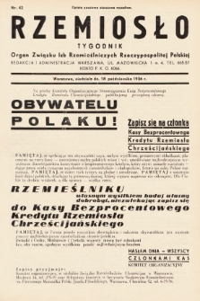 Rzemiosło : organ Związku Izb Rzemieślniczych Rzeczypospolitej Polskiej. 1936, nr 42
