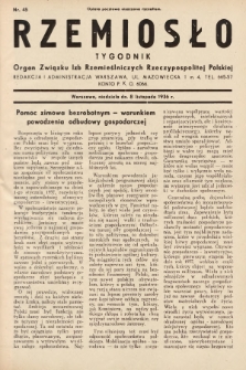 Rzemiosło : organ Związku Izb Rzemieślniczych Rzeczypospolitej Polskiej. 1936, nr 45
