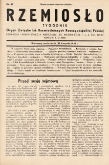 Rzemiosło : organ Związku Izb Rzemieślniczych Rzeczypospolitej Polskiej. 1936, nr 48