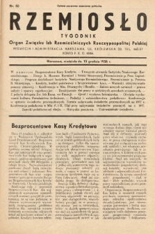 Rzemiosło : organ Związku Izb Rzemieślniczych Rzeczypospolitej Polskiej. 1936, nr 50